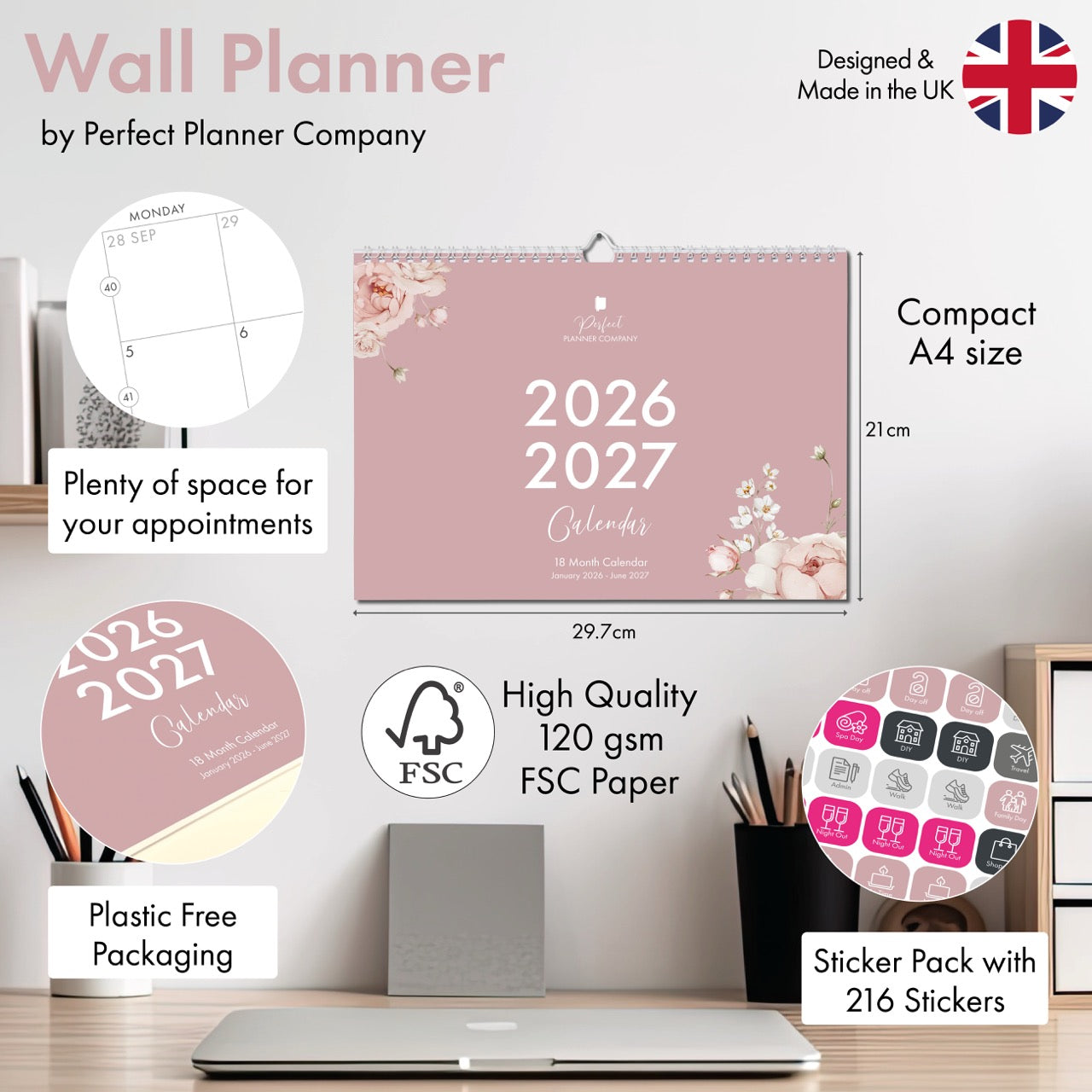 Wall Calendar 2026-2027 - Dusky image 1