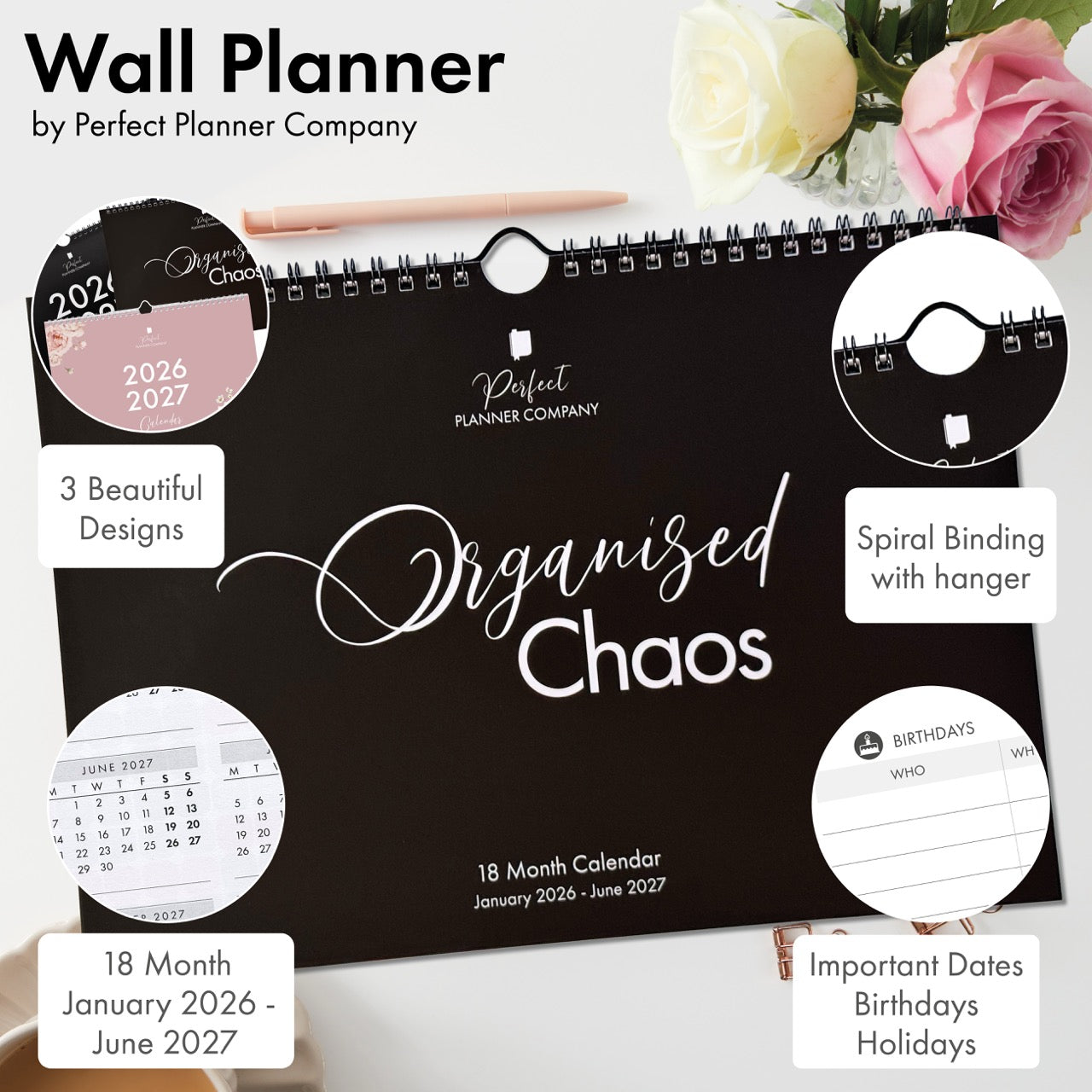 Wall Calendar 2026-2027 - Organised Chaos image 1
