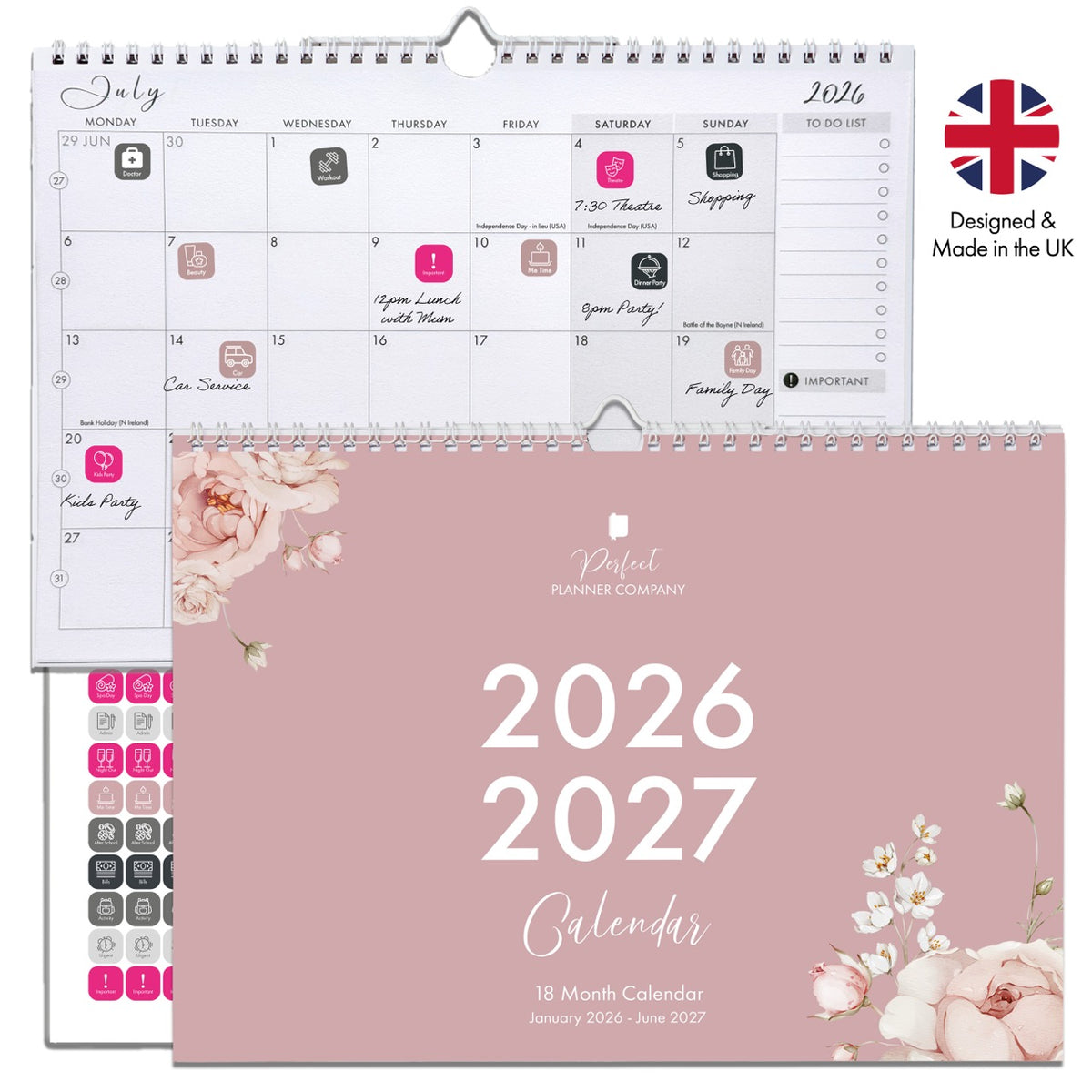 Dusky Graphcs Wall Calendar 2026-2027 - Dusky – Perfect Planner Company