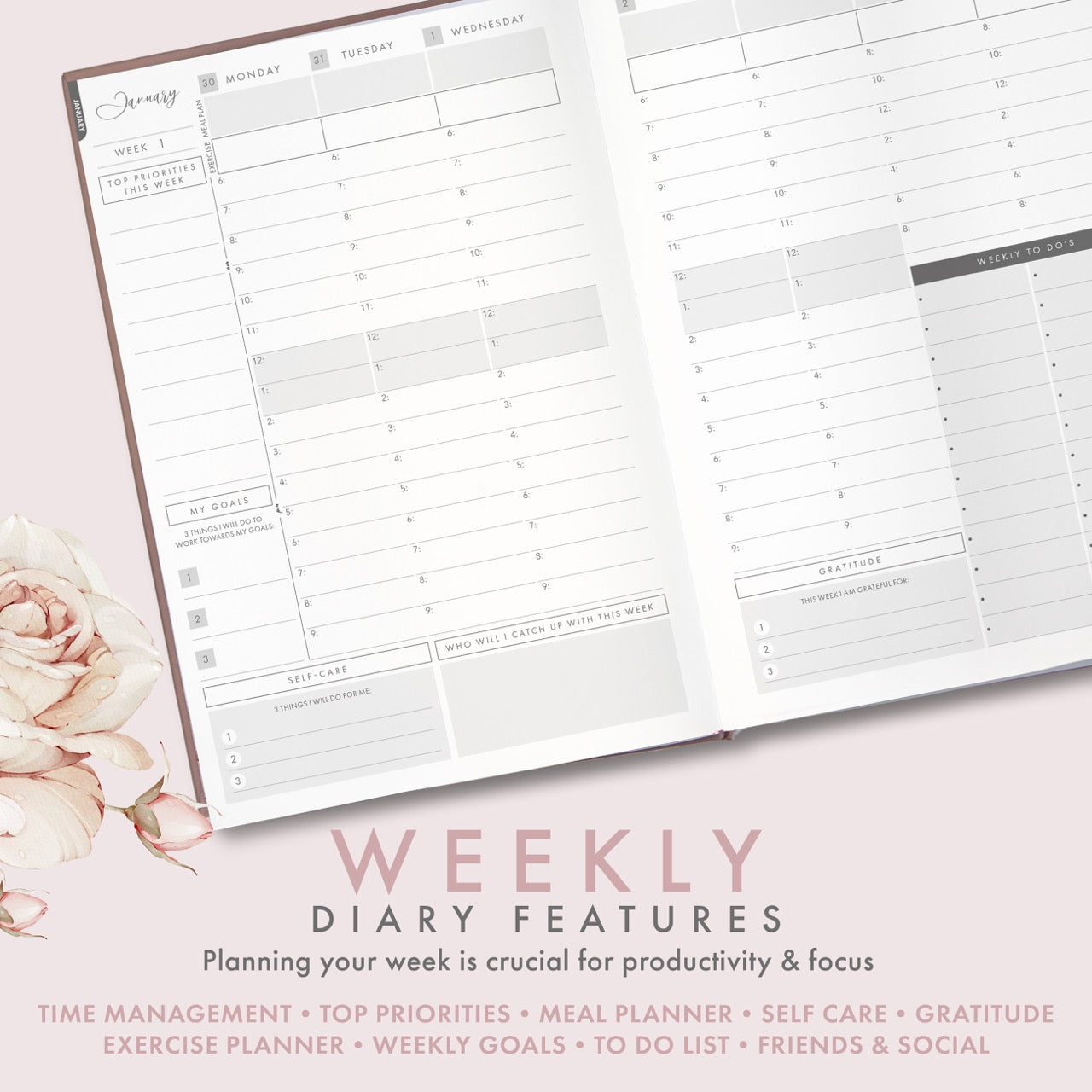 2026 Productivity & Lifestyle Planner - Dusky image 7