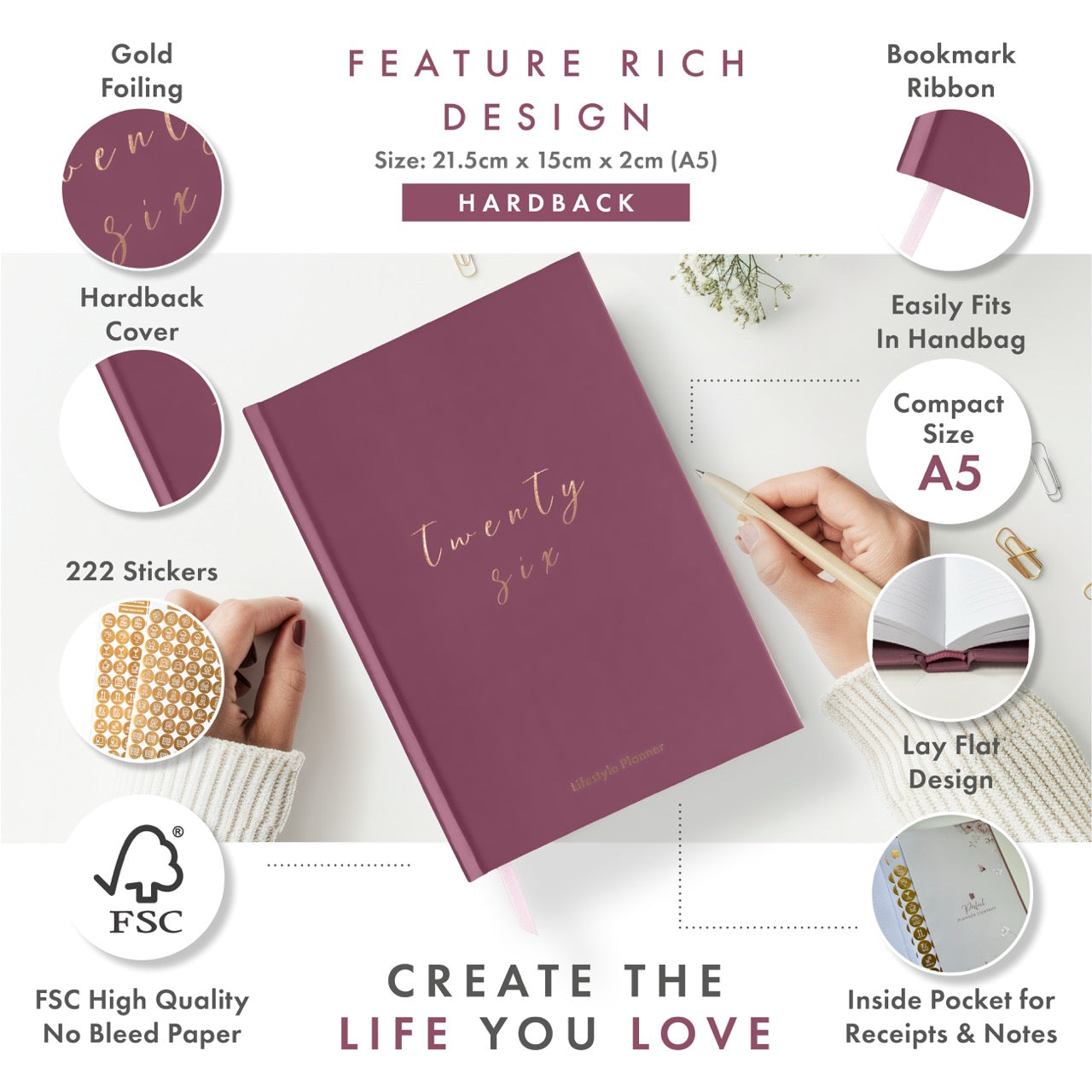 2026 Productivity & Lifestyle Planner - Mauve - SOLD OUT image 4