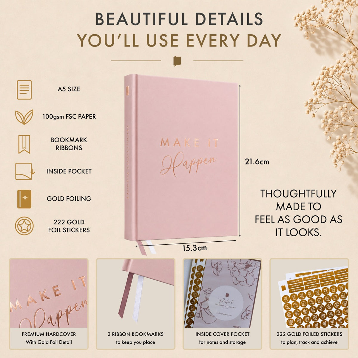 90 Day Productivity Planner - Undated - DUSKY