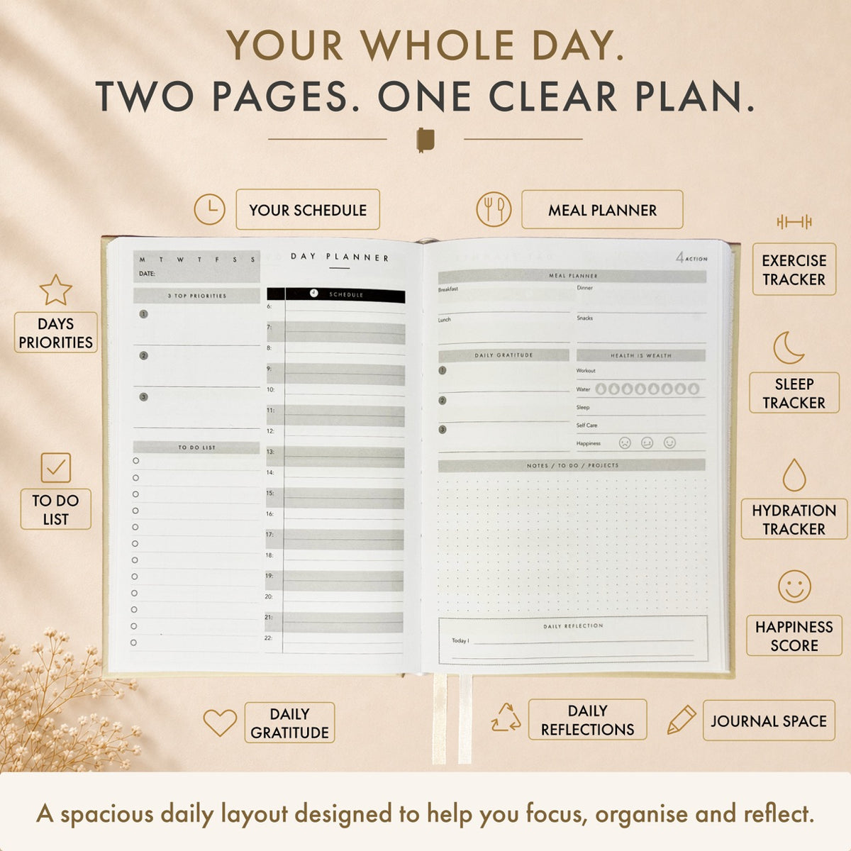 90 Day Productivity Planner - Undated - SAND
