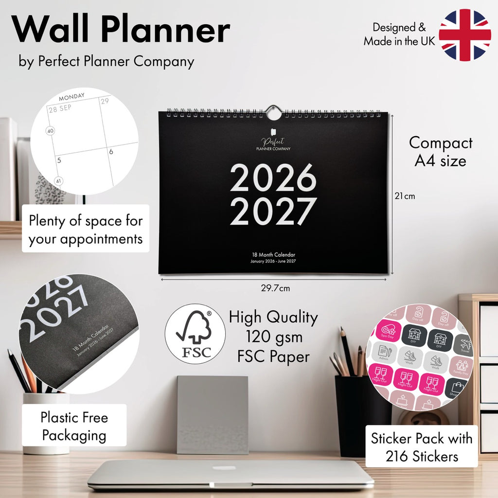 Wall Calendar 2026-2027 - Black image 2