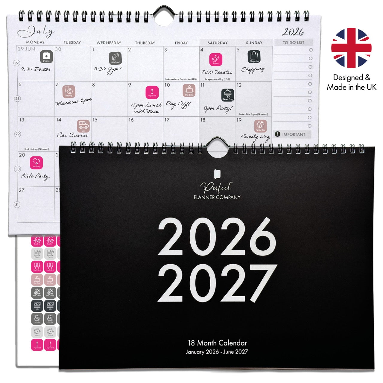Wall Calendar 2026-2027 - Black image 0
